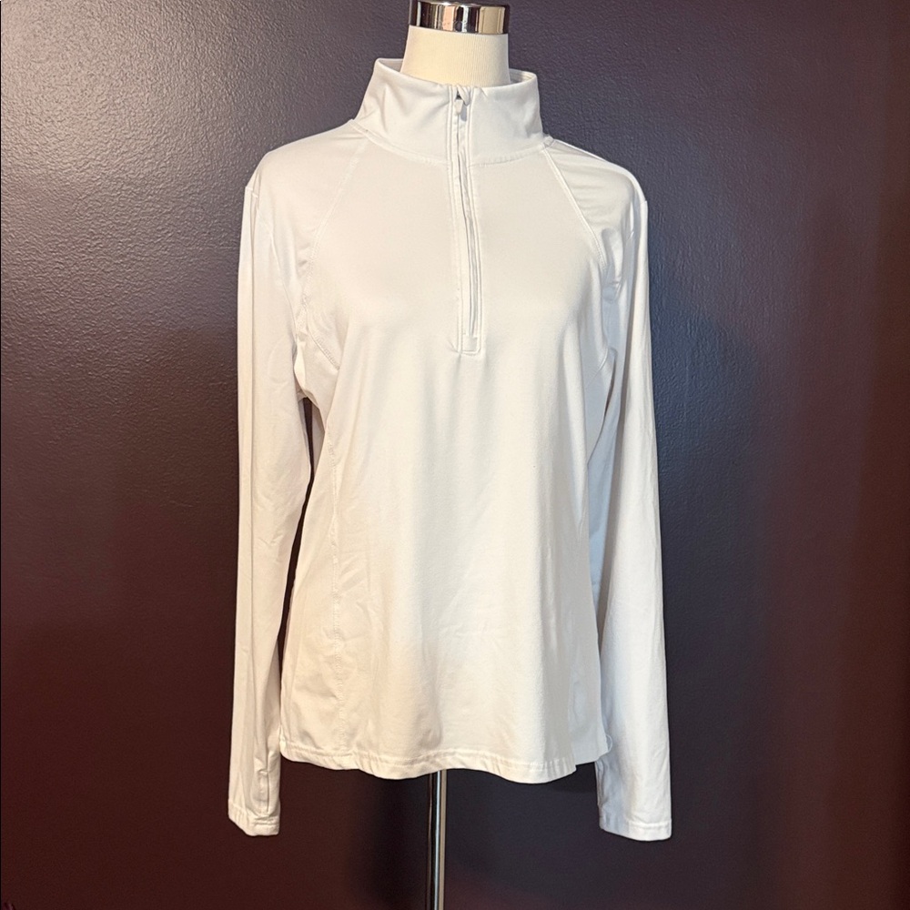Jockey Women's White Quarter-Zip Sweatshirt